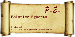 Palaticz Egberta névjegykártya
